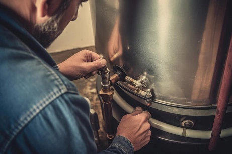 plumber fixing a boiler